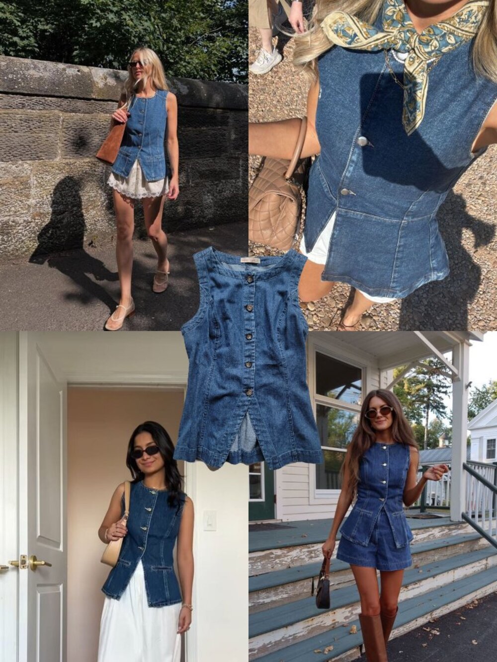 Marine Layer Timeless Denim Button-Up Vest Size Small - Picture 8 of 8